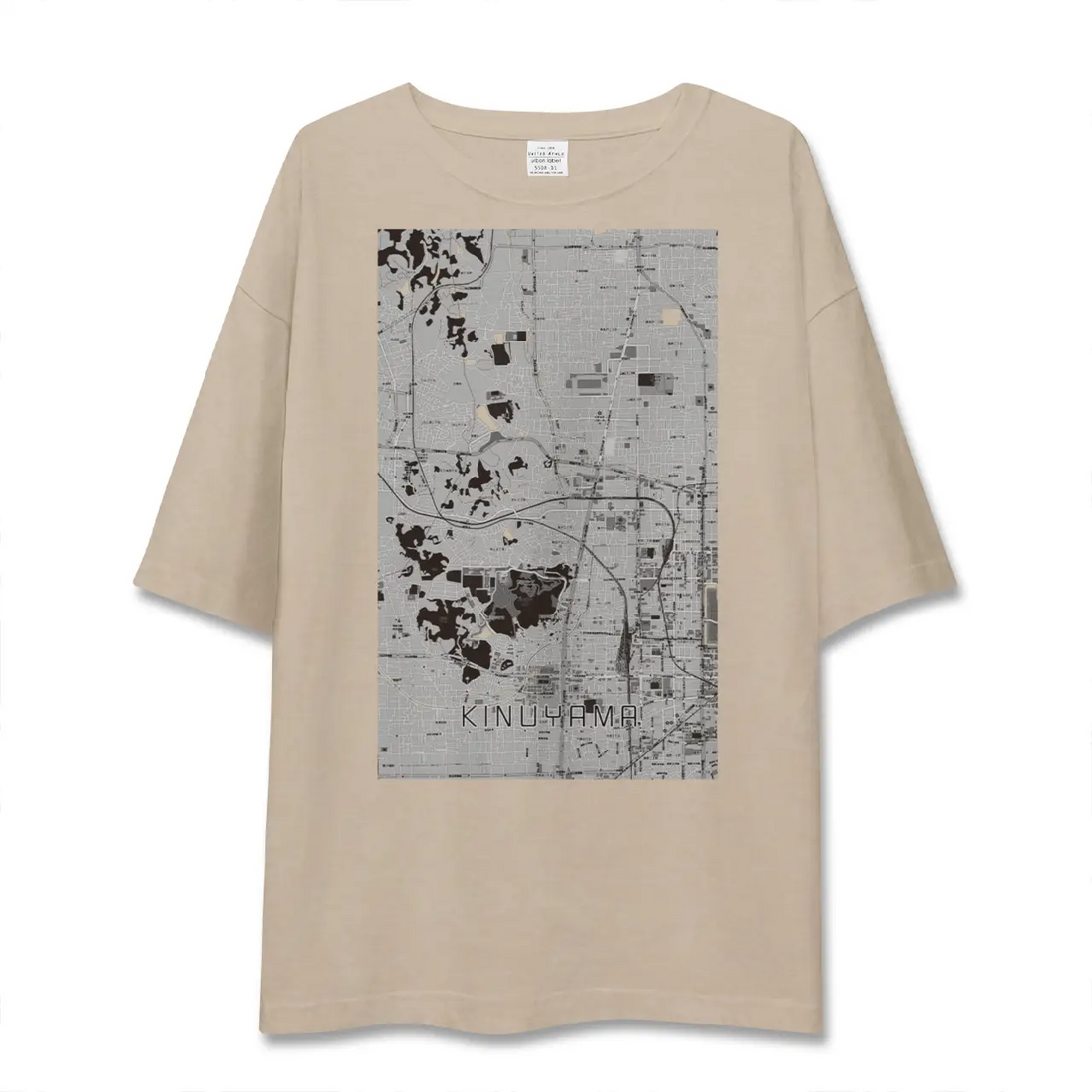 【衣山（愛媛県）】地図柄ビッグシルエットTシャツ