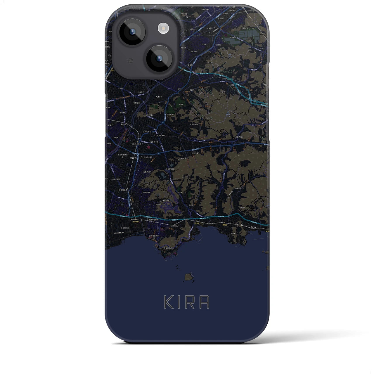 【吉良（愛知県）】地図柄iPhoneケース（バックカバータイプ）