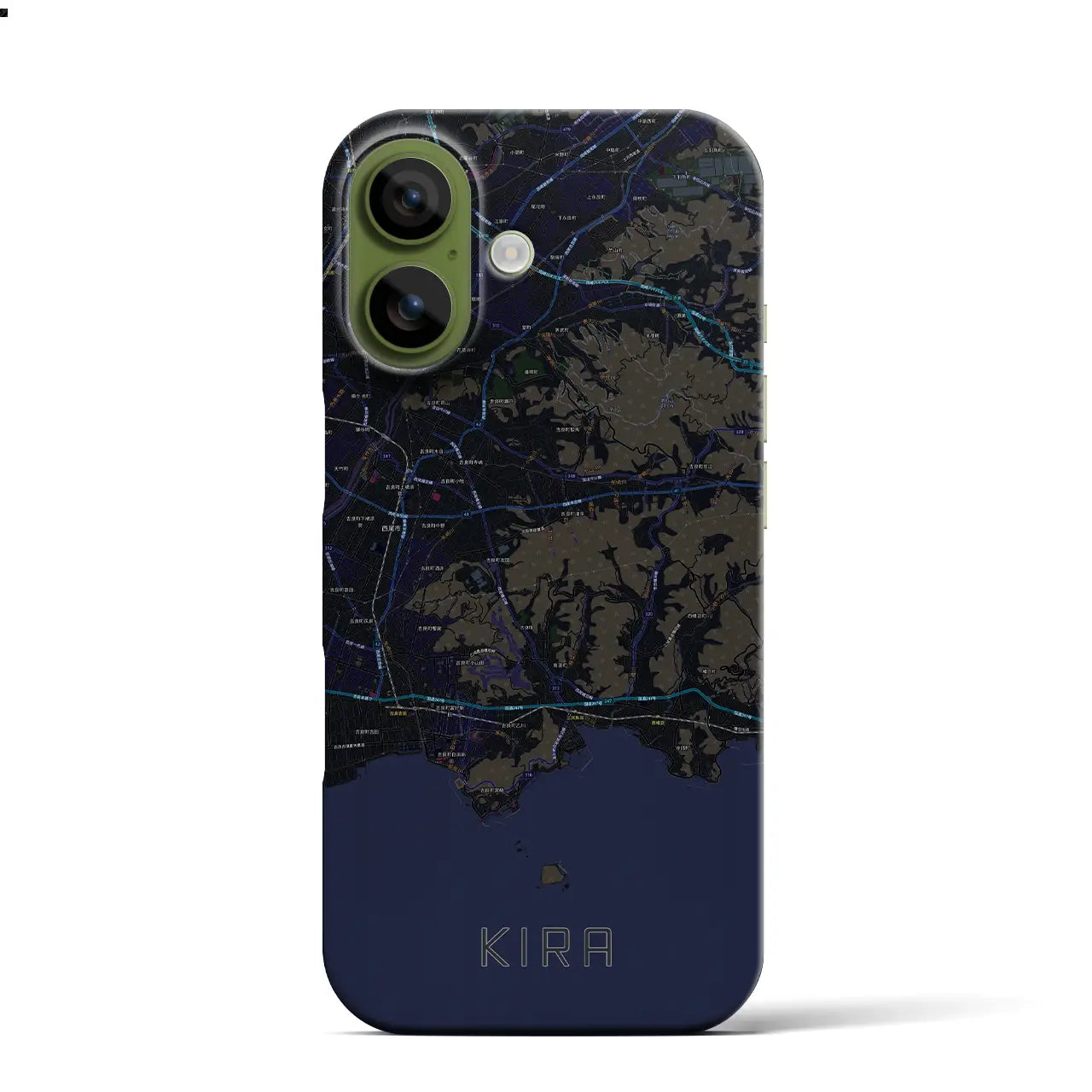 【吉良（愛知県）】地図柄iPhoneケース（バックカバータイプ）