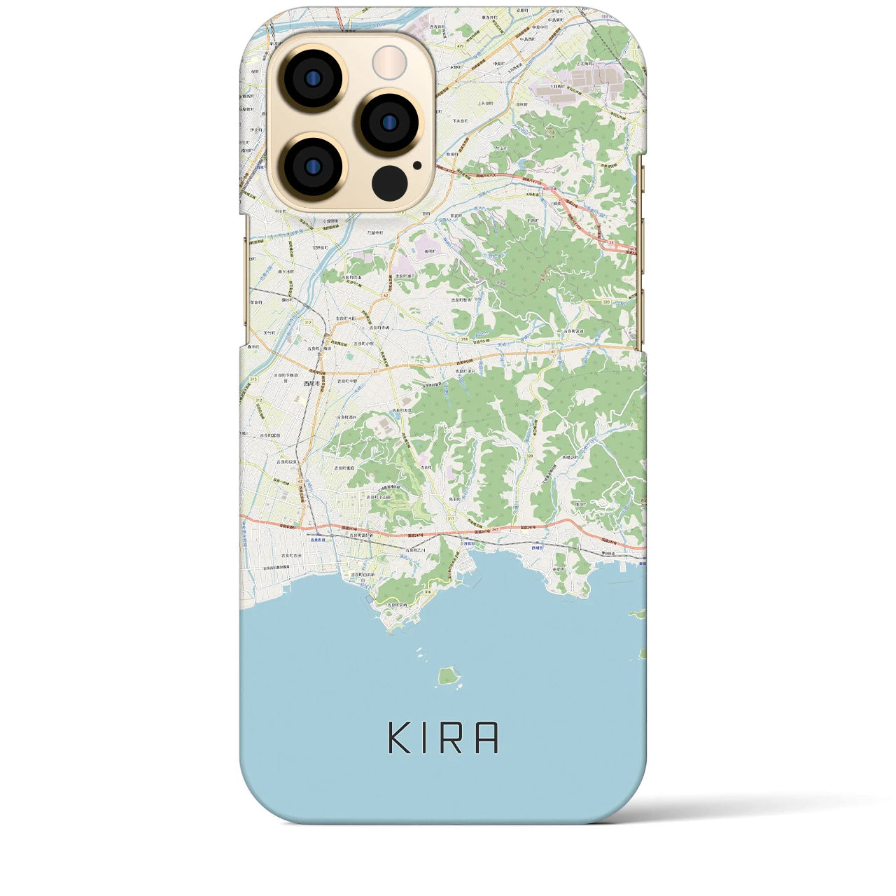 【吉良（愛知県）】地図柄iPhoneケース（バックカバータイプ）