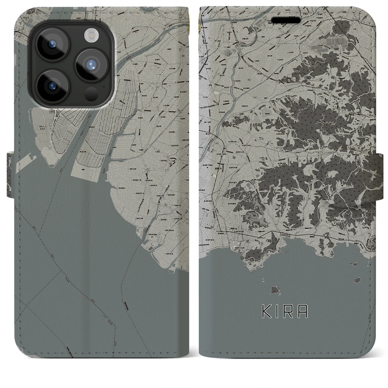 【吉良（愛知県）】地図柄iPhoneケース（手帳タイプ）