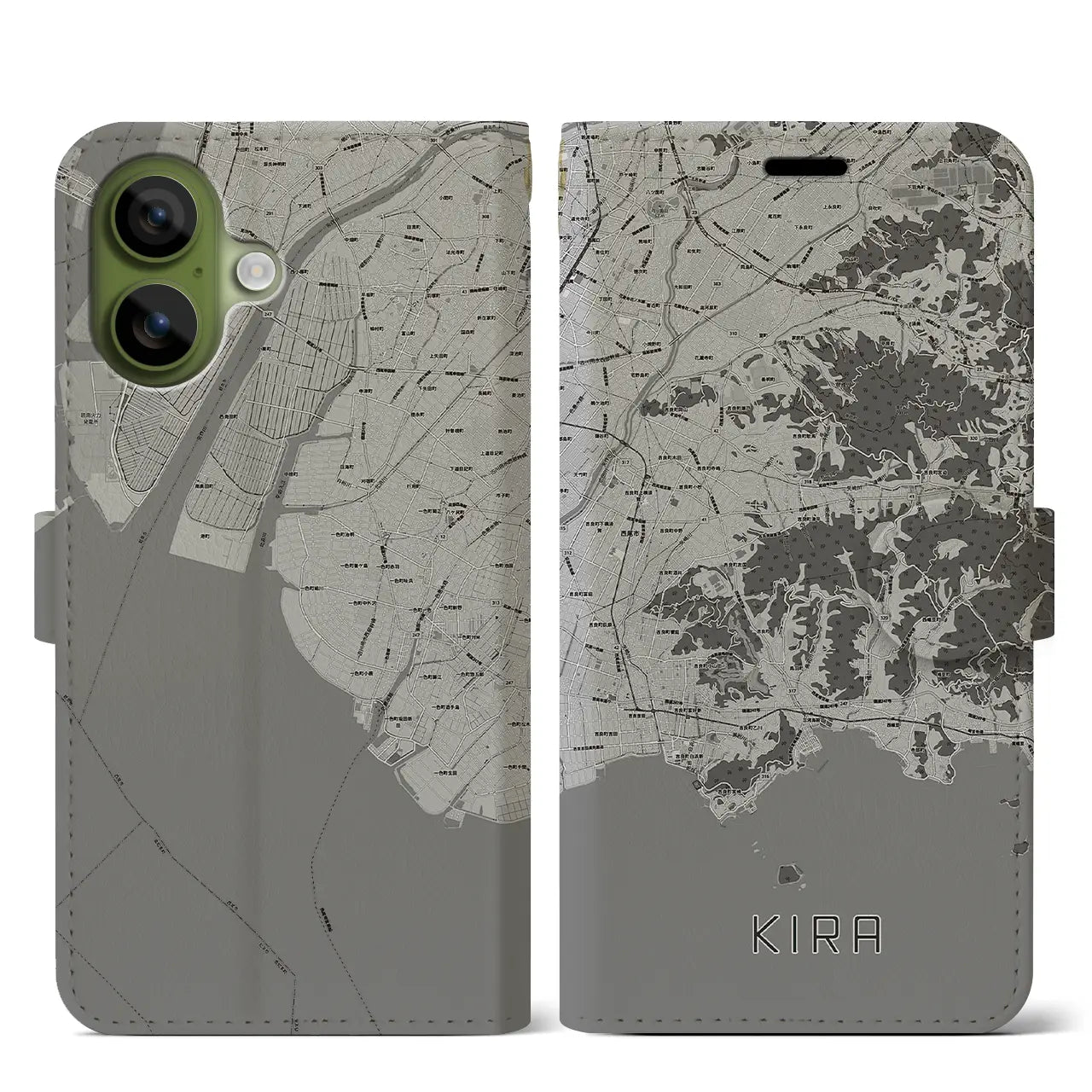 【吉良（愛知県）】地図柄iPhoneケース（手帳タイプ）