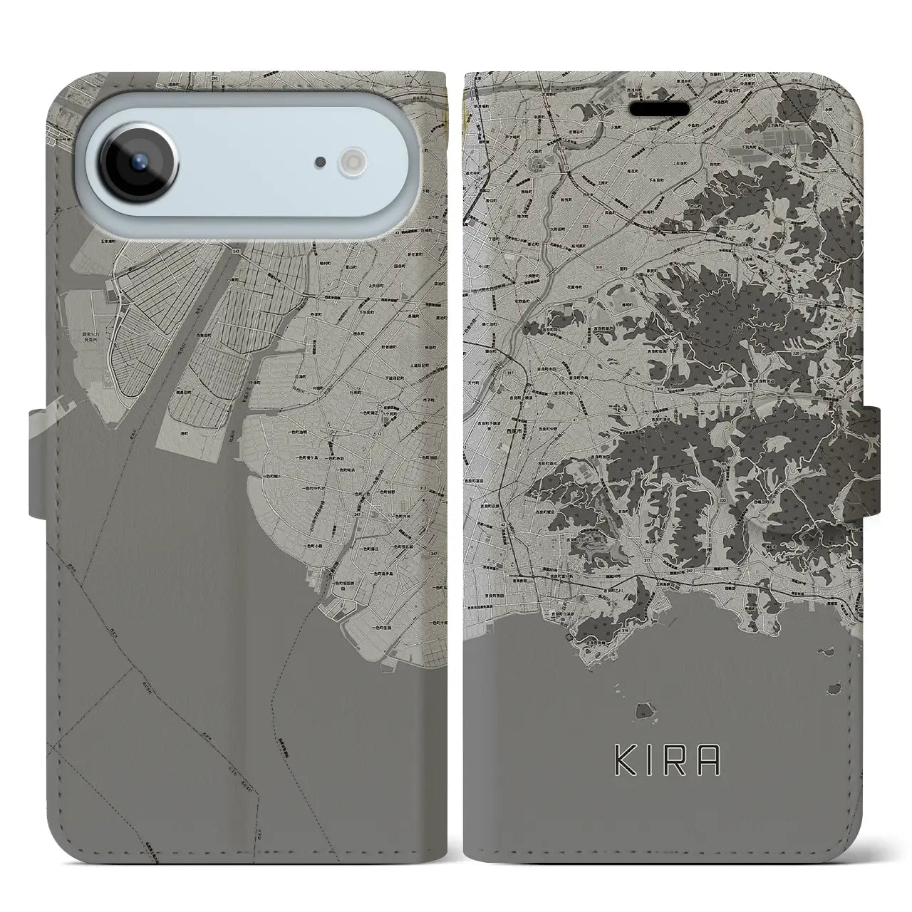 【吉良（愛知県）】地図柄iPhoneケース（手帳タイプ）