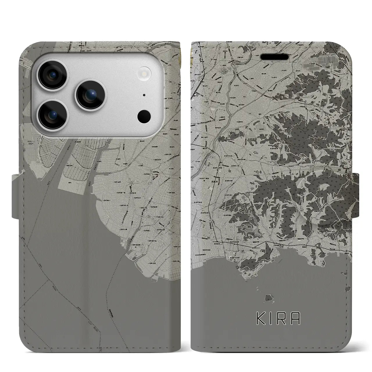 【吉良（愛知県）】地図柄iPhoneケース（手帳タイプ）