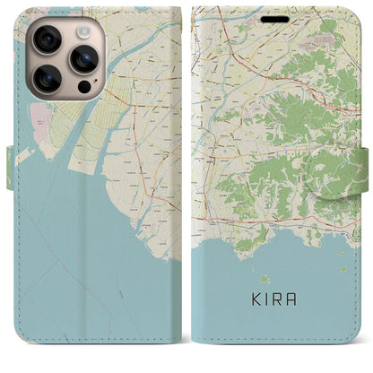 【吉良（愛知県）】地図柄iPhoneケース（手帳タイプ）ナチュラル・iPhone 16 Plus 用