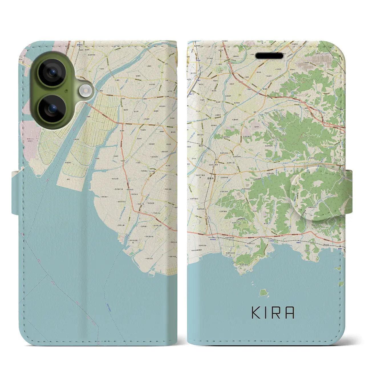 【吉良（愛知県）】地図柄iPhoneケース（手帳タイプ）