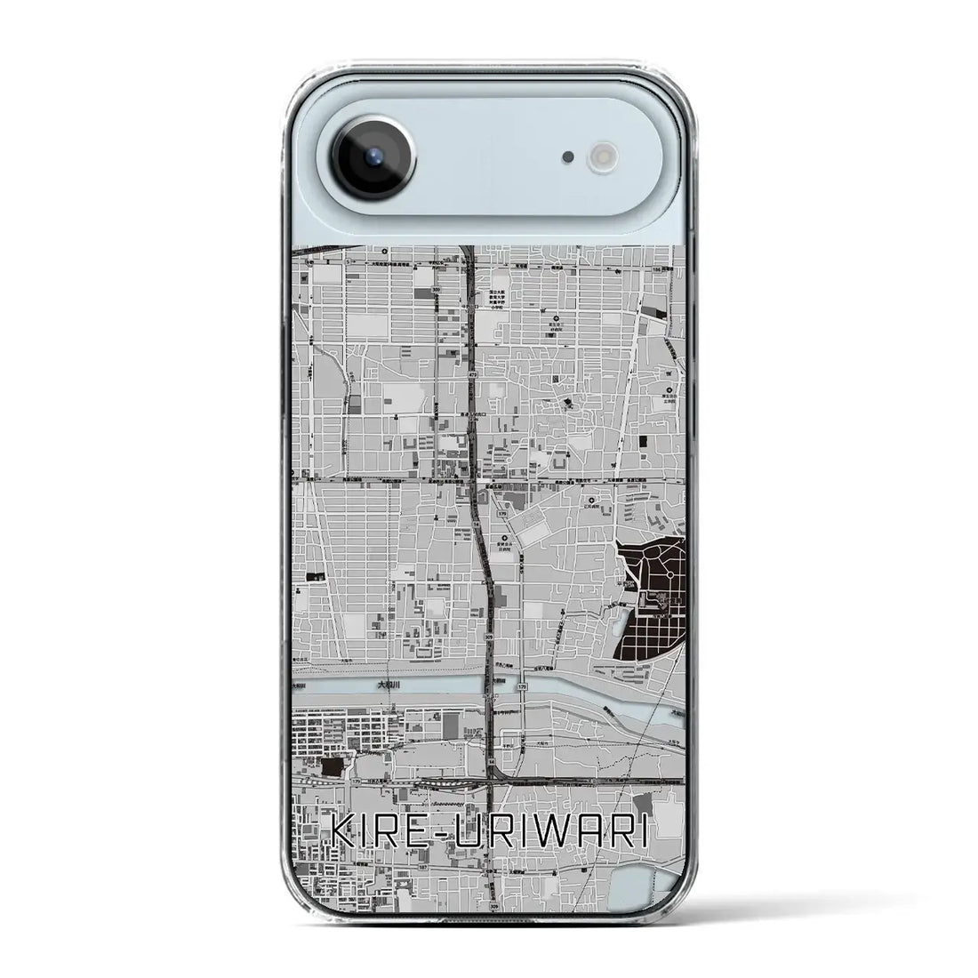 【喜連瓜破(大阪府)】地図柄iPhoneケース(クリアタイプ)モノトーン・iPhone 17 Pro Max 用