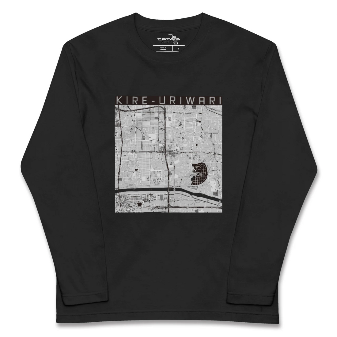 【喜連瓜破(大阪府)】地図柄ロングスリーブTシャツ