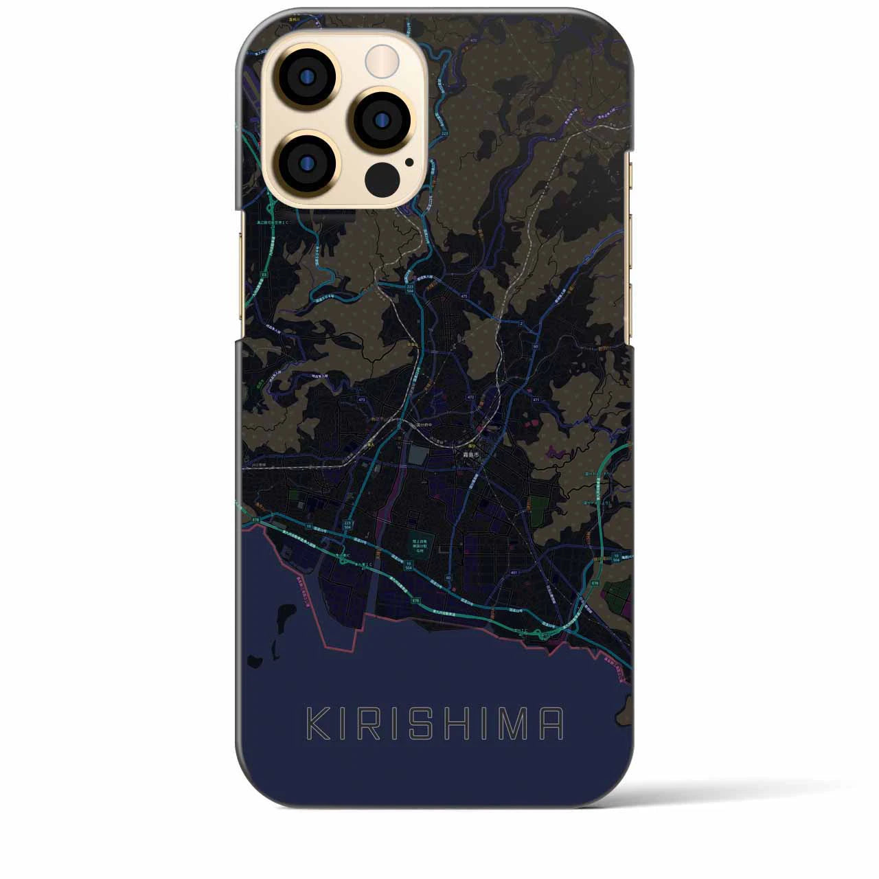 【霧島（鹿児島県）】地図柄iPhoneケース（バックカバータイプ）