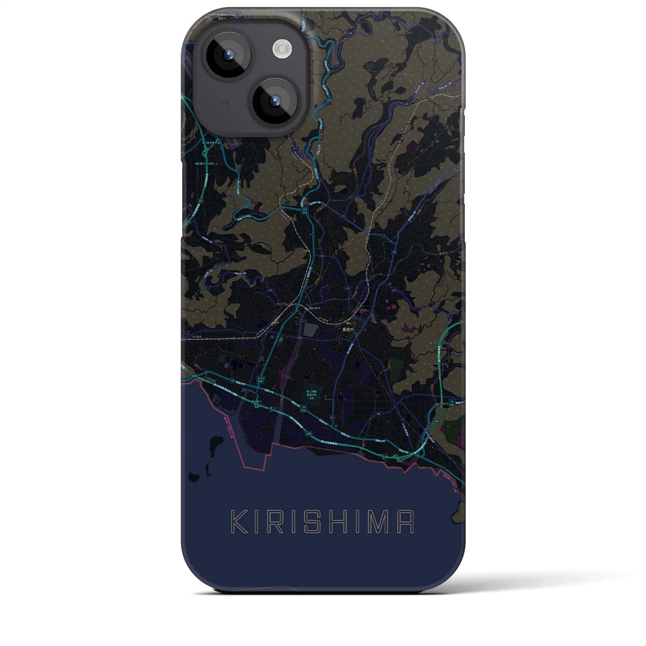 【霧島（鹿児島県）】地図柄iPhoneケース（バックカバータイプ）