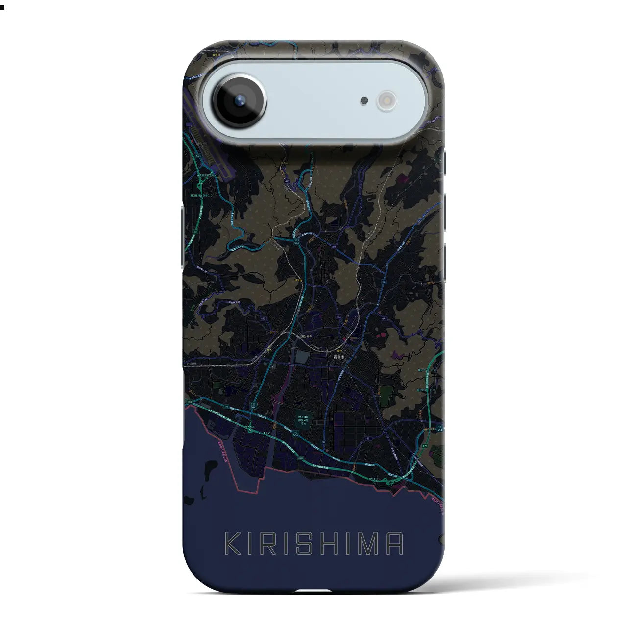 【霧島（鹿児島県）】地図柄iPhoneケース（バックカバータイプ）