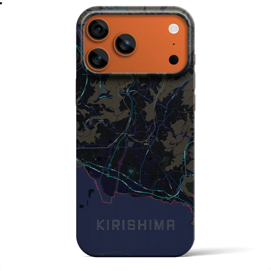 【霧島（鹿児島県）】地図柄iPhoneケース（バックカバータイプ）
