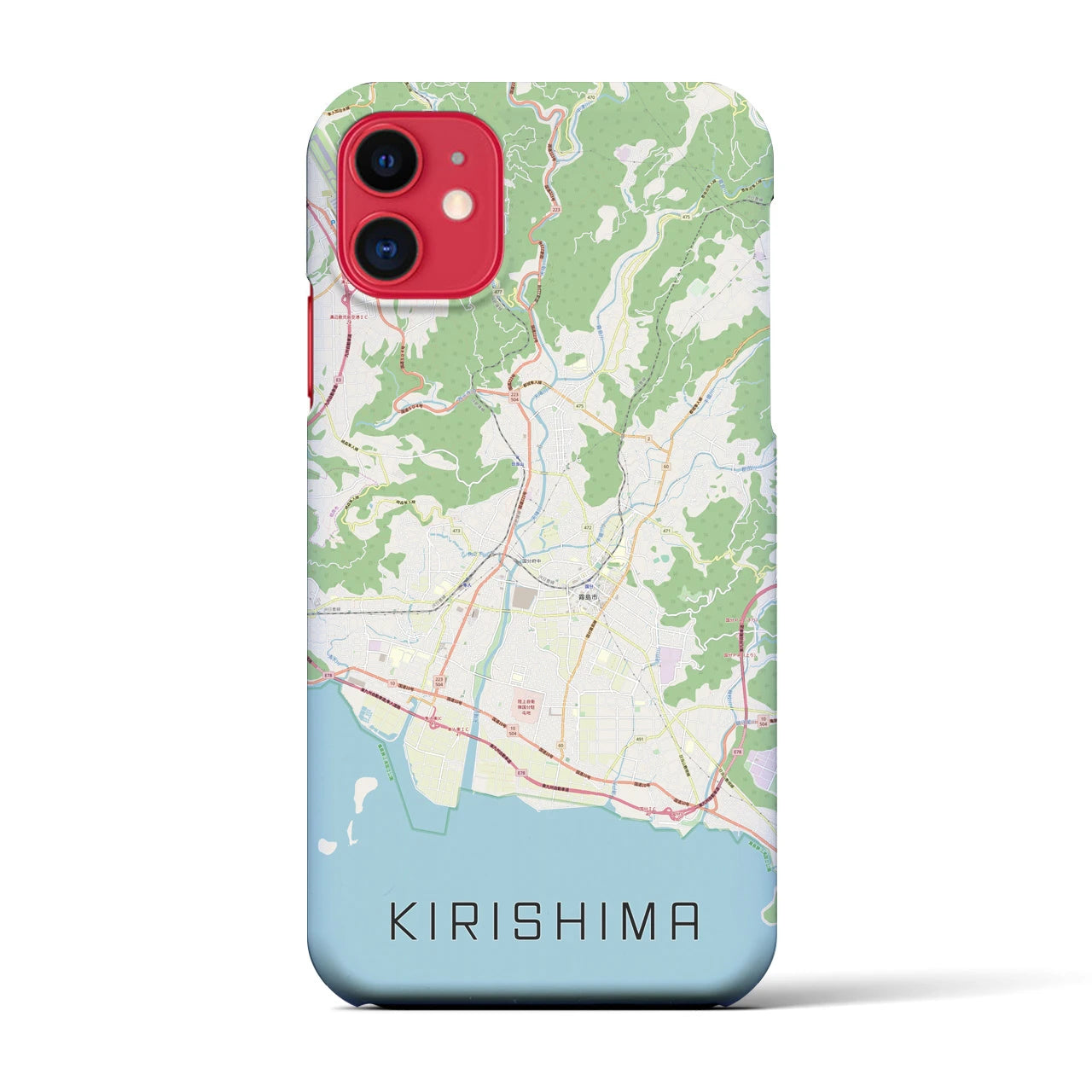 【霧島（鹿児島県）】地図柄iPhoneケース（バックカバータイプ）