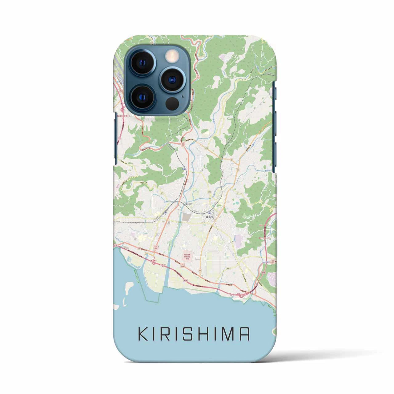 【霧島（鹿児島県）】地図柄iPhoneケース（バックカバータイプ）