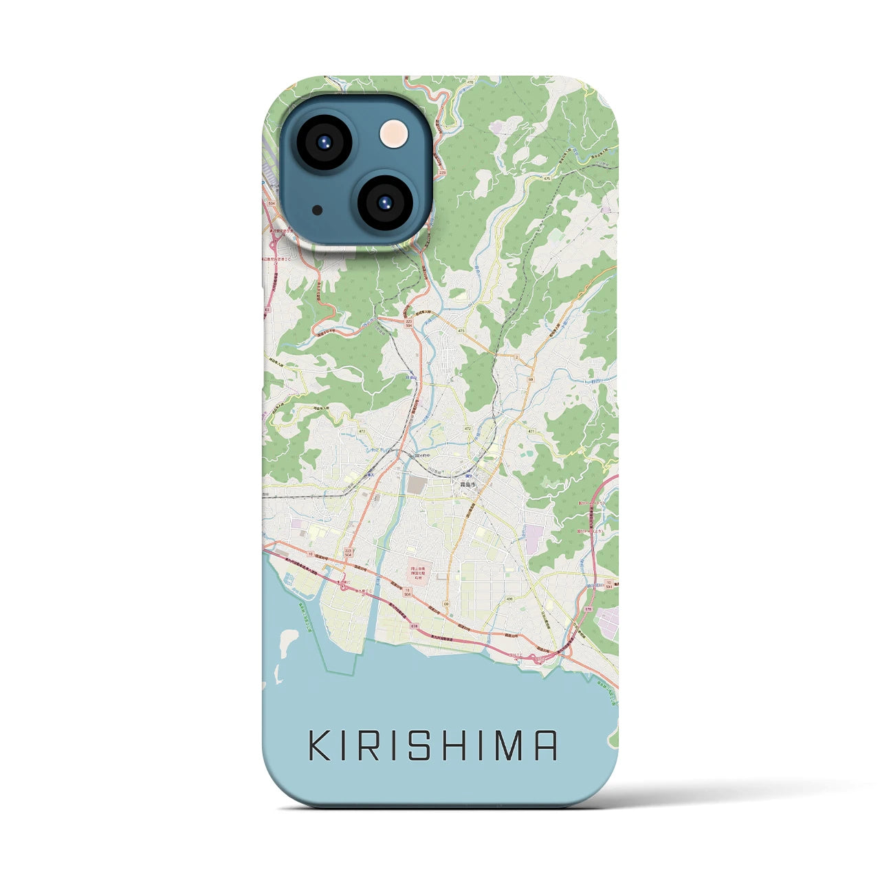 【霧島（鹿児島県）】地図柄iPhoneケース（バックカバータイプ）