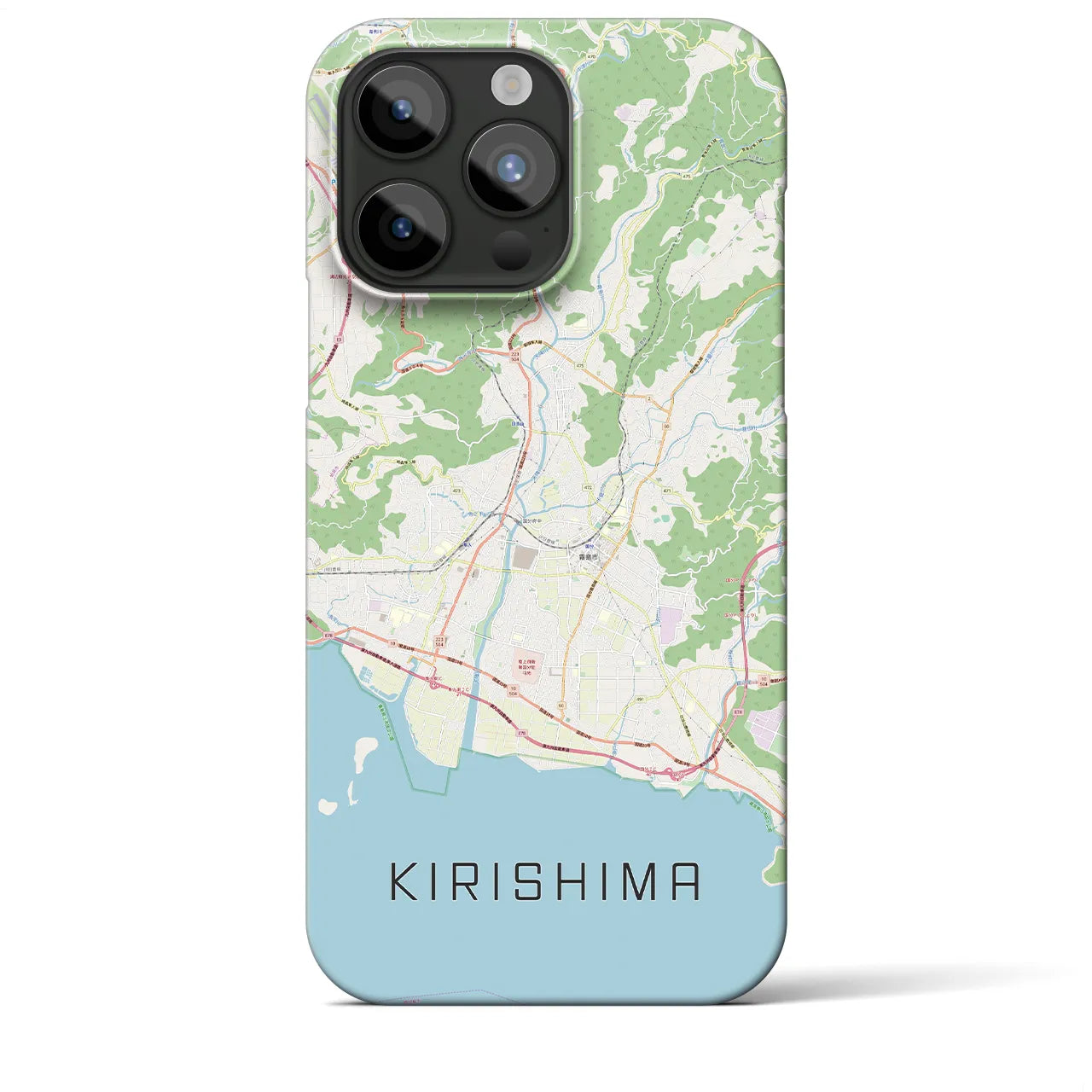 【霧島（鹿児島県）】地図柄iPhoneケース（バックカバータイプ）