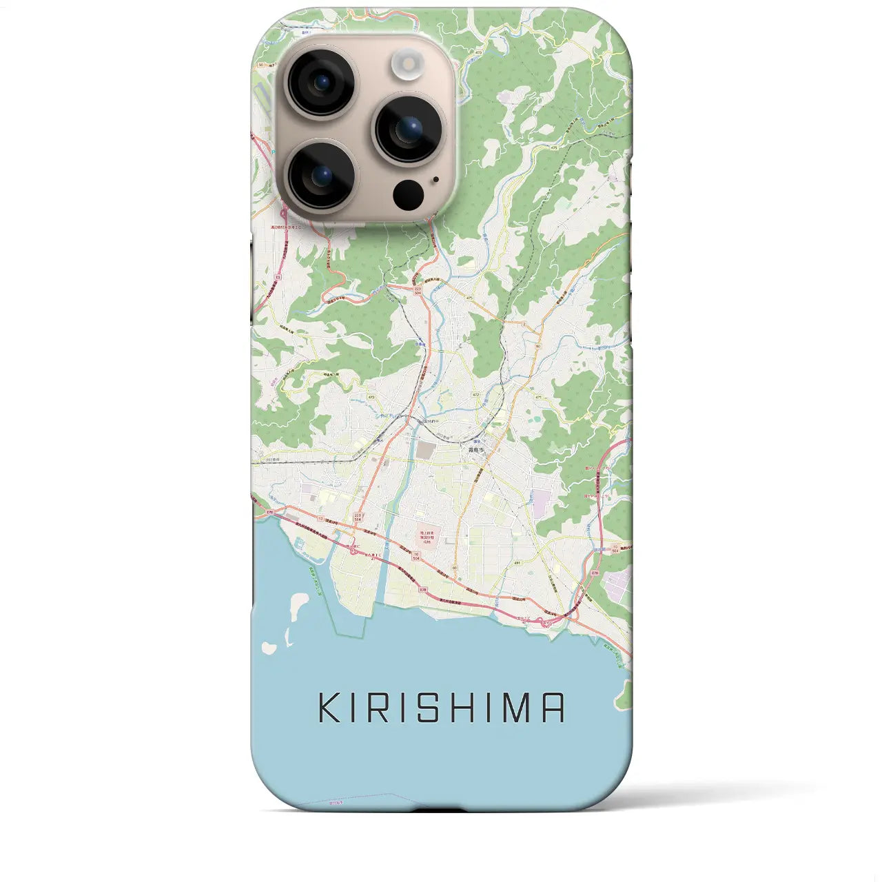 【霧島（鹿児島県）】地図柄iPhoneケース（バックカバータイプ）