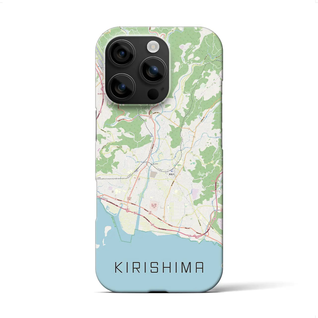 【霧島（鹿児島県）】地図柄iPhoneケース（バックカバータイプ）