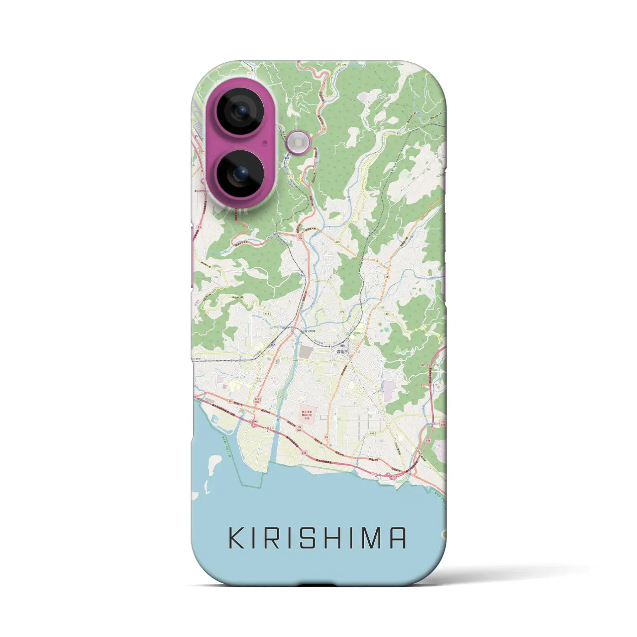 【霧島（鹿児島県）】地図柄iPhoneケース（バックカバータイプ）