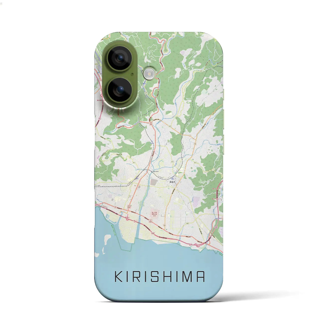 【霧島（鹿児島県）】地図柄iPhoneケース（バックカバータイプ）