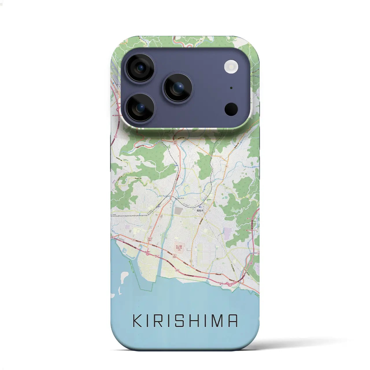 【霧島（鹿児島県）】地図柄iPhoneケース（バックカバータイプ）