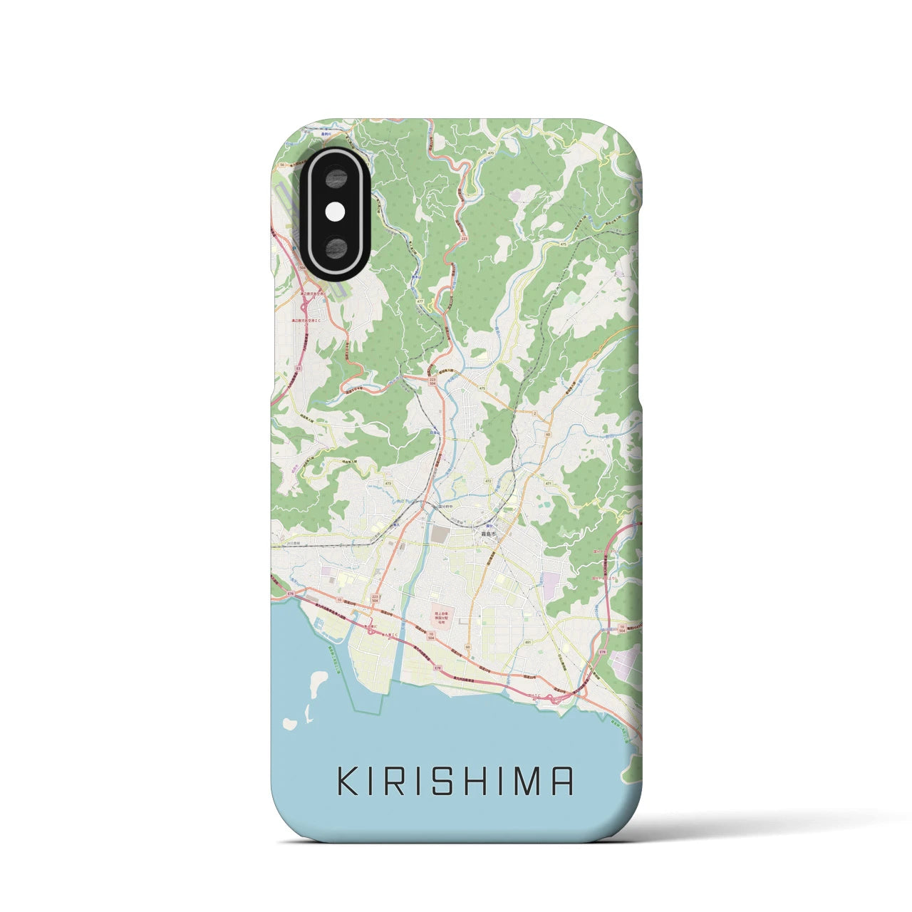 【霧島（鹿児島県）】地図柄iPhoneケース（バックカバータイプ）