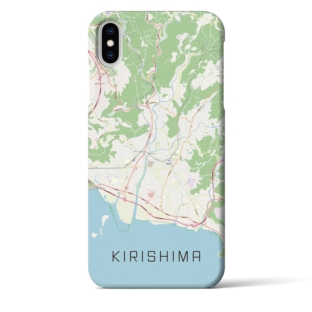 【霧島（鹿児島県）】地図柄iPhoneケース（バックカバータイプ）