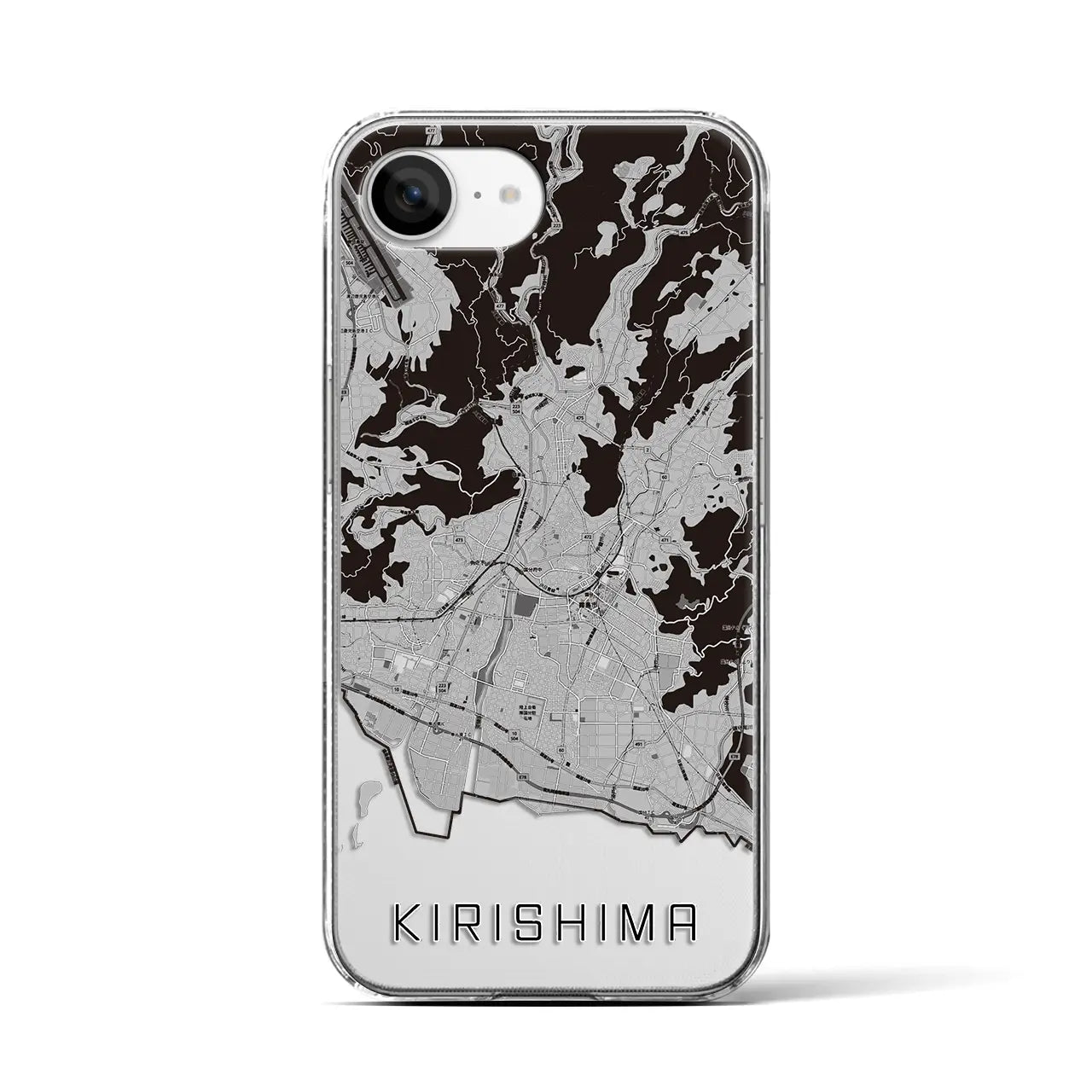 【霧島（鹿児島県）】地図柄iPhoneケース（クリアタイプ）