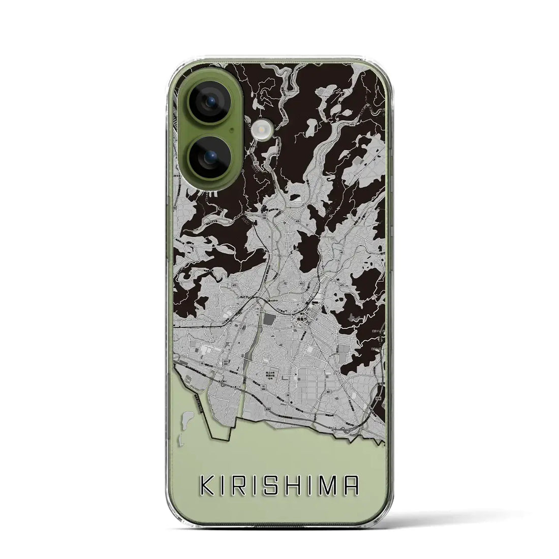 【霧島（鹿児島県）】地図柄iPhoneケース（クリアタイプ）モノトーン・iPhone 17 Pro Max 用
