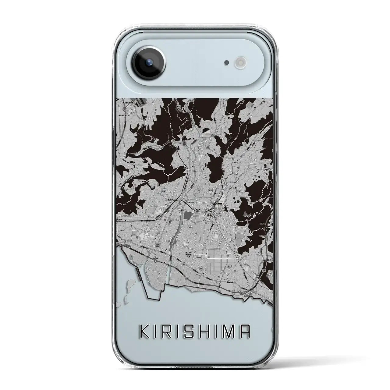 【霧島（鹿児島県）】地図柄iPhoneケース（クリアタイプ）