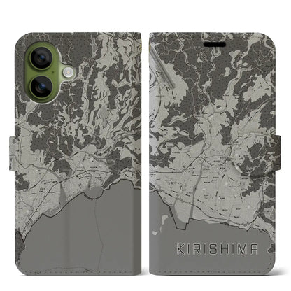 【霧島（鹿児島県）】地図柄iPhoneケース（手帳タイプ）