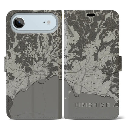 【霧島（鹿児島県）】地図柄iPhoneケース（手帳タイプ）