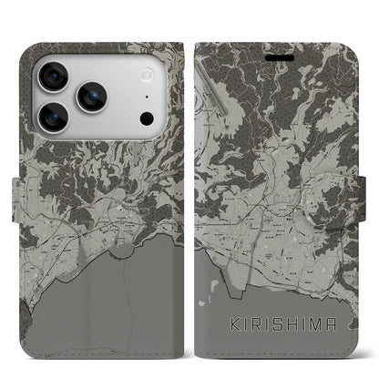 【霧島（鹿児島県）】地図柄iPhoneケース（手帳タイプ）