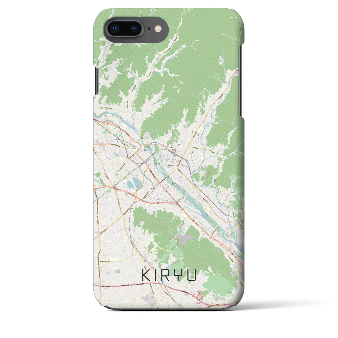 【桐生（群馬県）】地図柄iPhoneケース（バックカバータイプ）