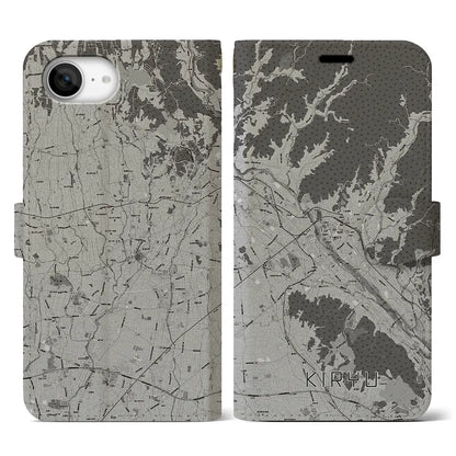 【桐生（群馬県）】地図柄iPhoneケース（手帳タイプ）