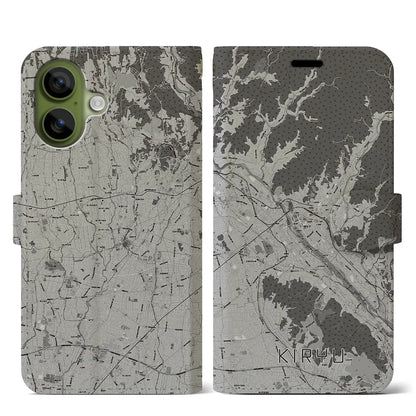 【桐生（群馬県）】地図柄iPhoneケース（手帳タイプ）