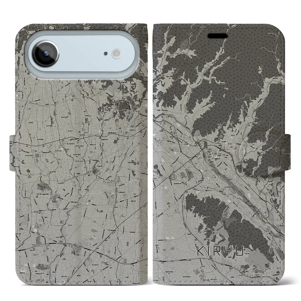 【桐生（群馬県）】地図柄iPhoneケース（手帳タイプ）