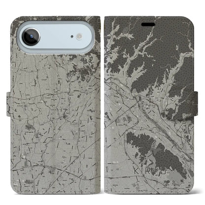 【桐生（群馬県）】地図柄iPhoneケース（手帳タイプ）