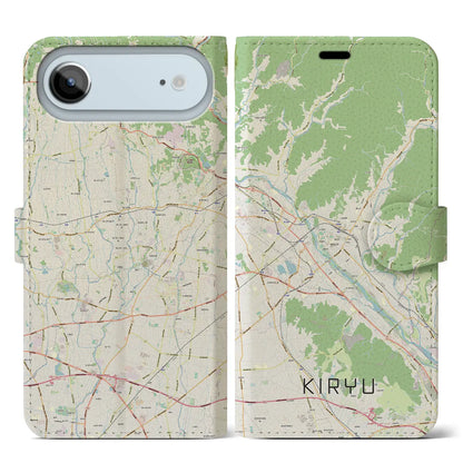 【桐生（群馬県）】地図柄iPhoneケース（手帳タイプ）