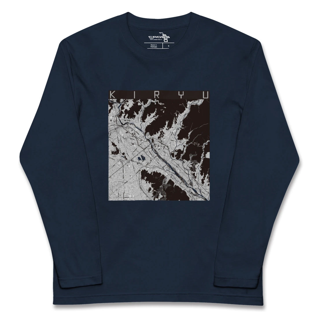 【桐生（群馬県）】地図柄ロングスリーブTシャツ