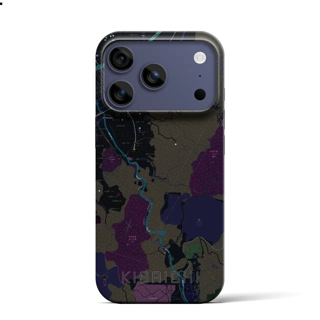 【私市（大阪府）】地図柄iPhoneケース（バックカバータイプ）