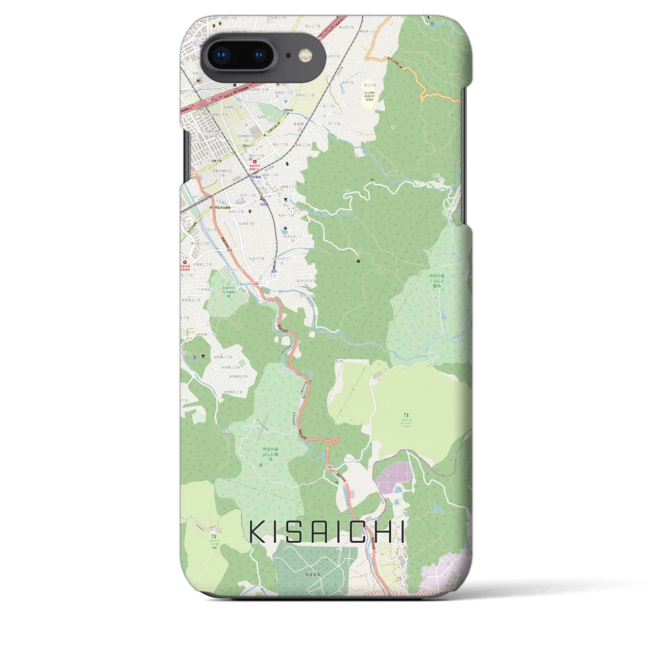 【私市（大阪府）】地図柄iPhoneケース（バックカバータイプ）