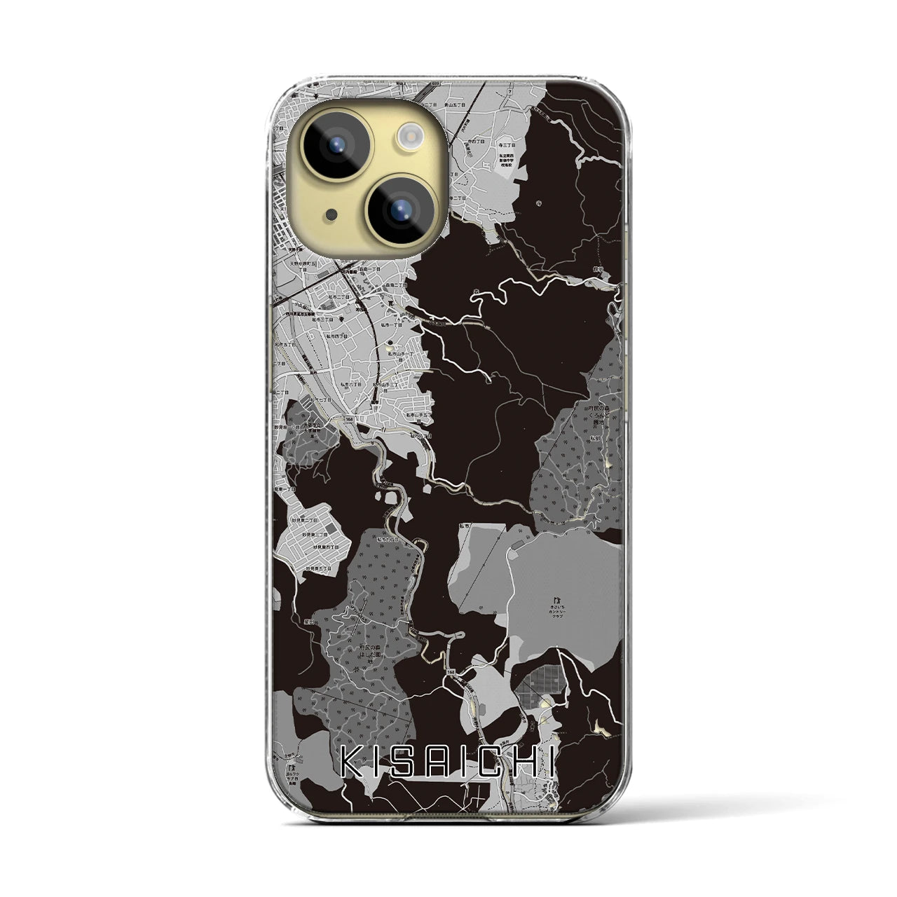 【私市（大阪府）】地図柄iPhoneケース（クリアタイプ）