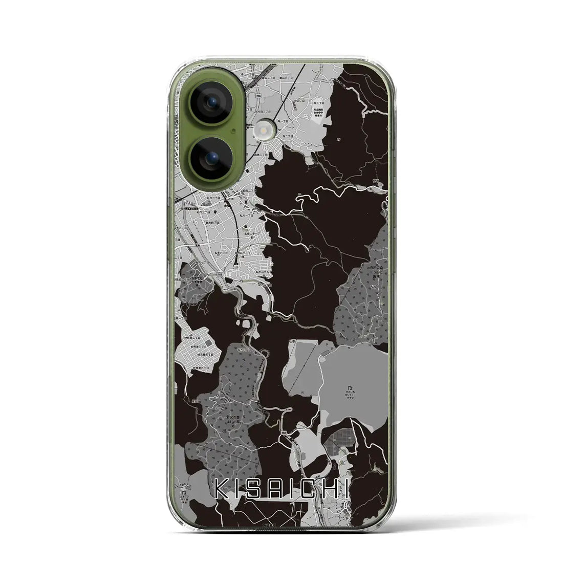 【私市（大阪府）】地図柄iPhoneケース（クリアタイプ）モノトーン・iPhone 17 Pro Max 用