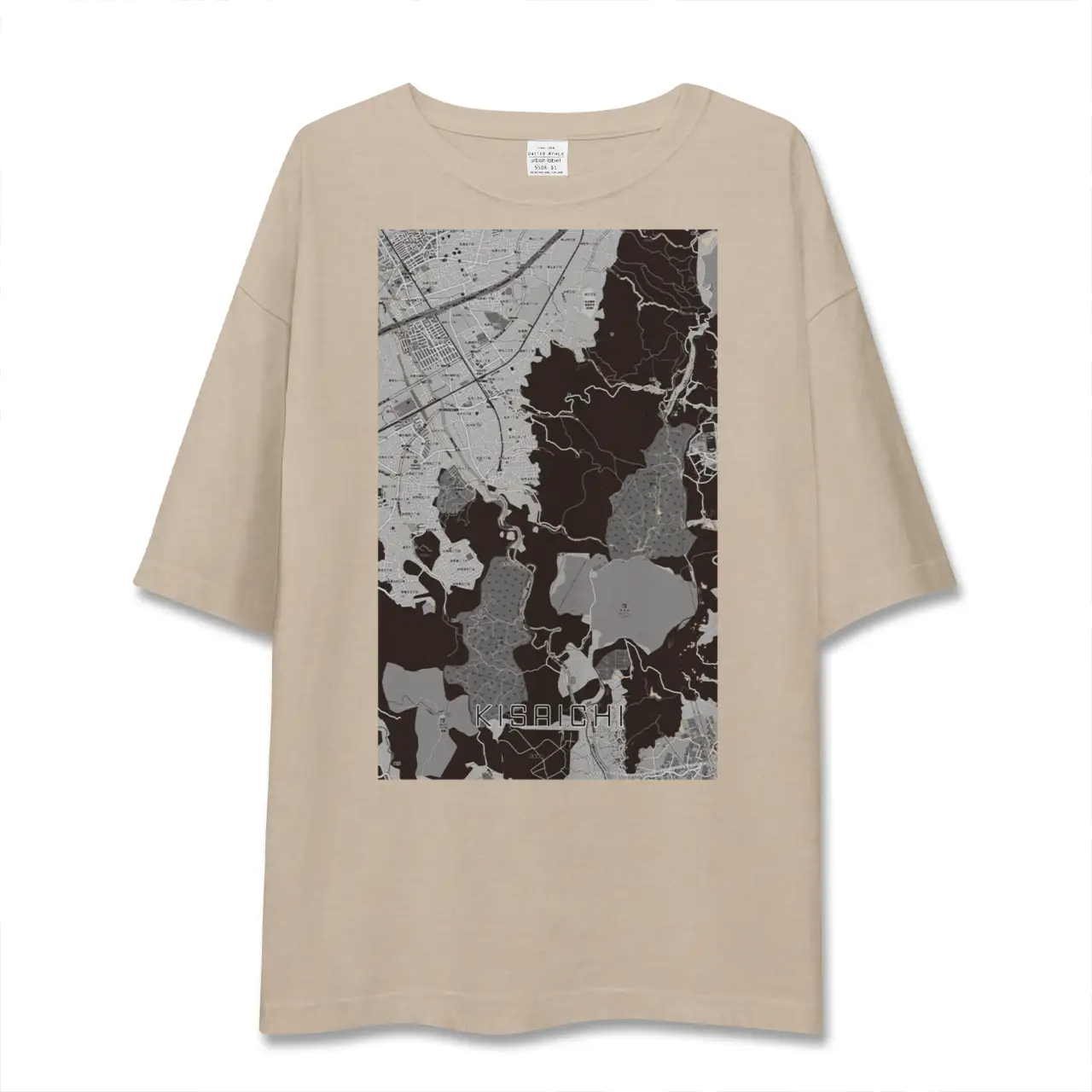 【私市（大阪府）】地図柄ビッグシルエットTシャツ