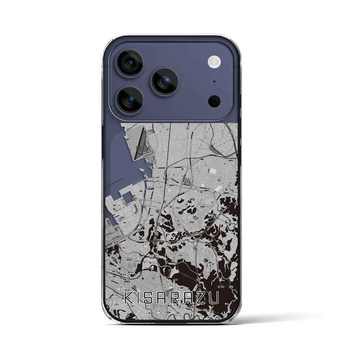 【木更津(千葉県)】地図柄iPhoneケース(クリアタイプ)モノトーン・iPhone 17 Pro Max 用