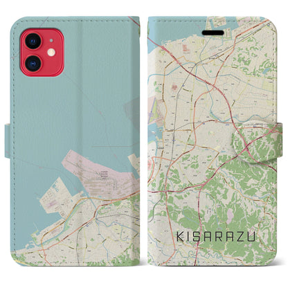 【木更津（千葉県）】地図柄iPhoneケース（手帳タイプ）ナチュラル・iPhone 11 用