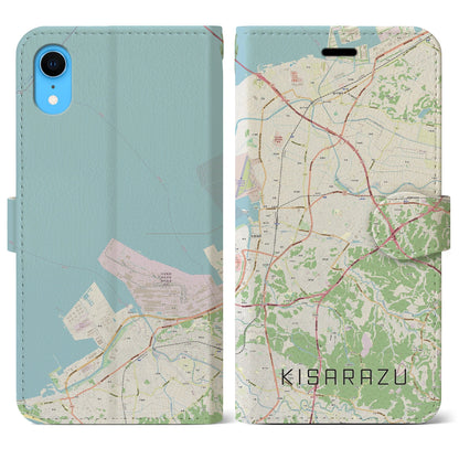 【木更津（千葉県）】地図柄iPhoneケース（手帳タイプ）ナチュラル・iPhone XR 用