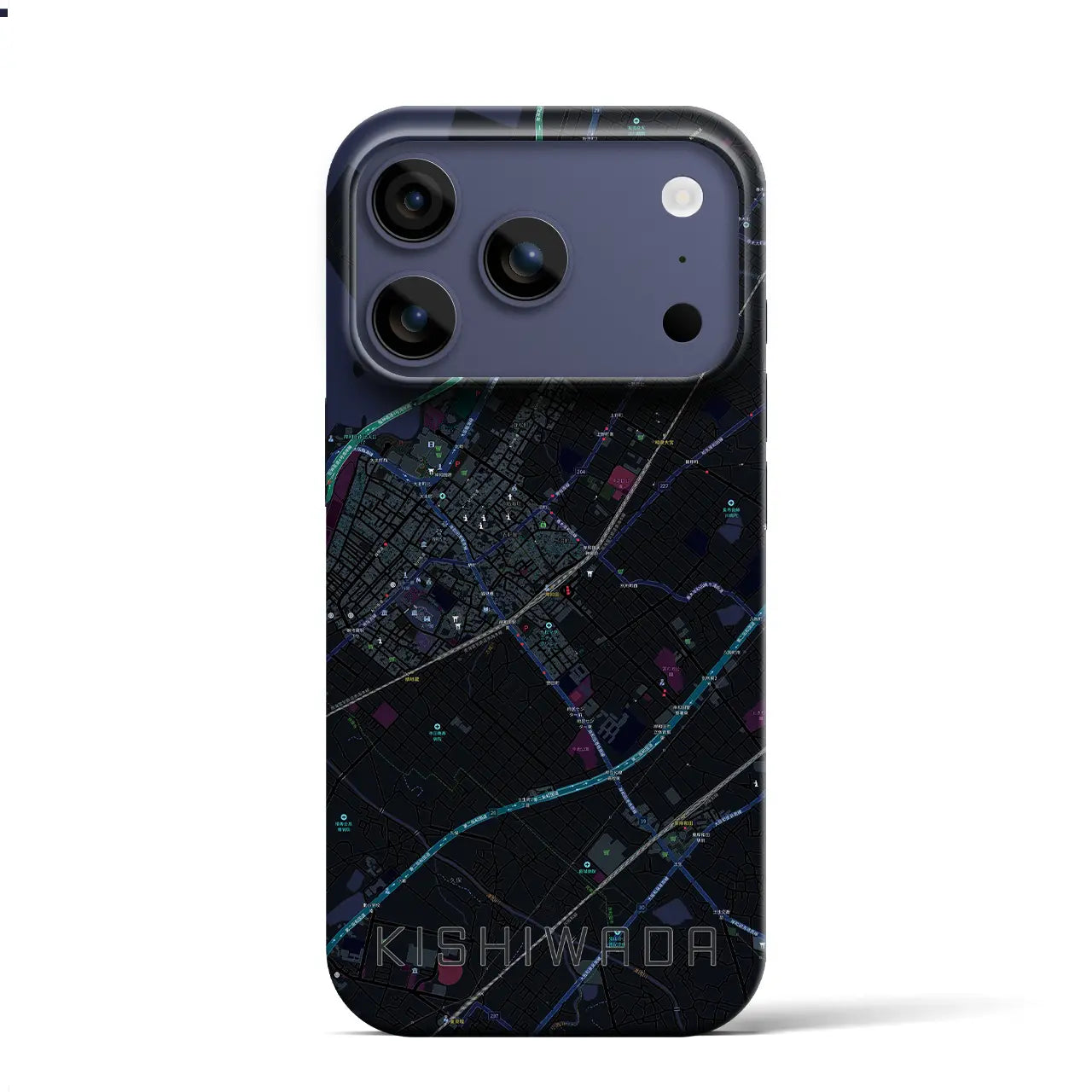 【岸和田（大阪府）】地図柄iPhoneケース（バックカバータイプ）