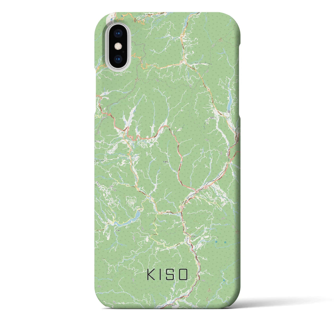 【木曽（長野県）】地図柄iPhoneケース（バックカバータイプ）